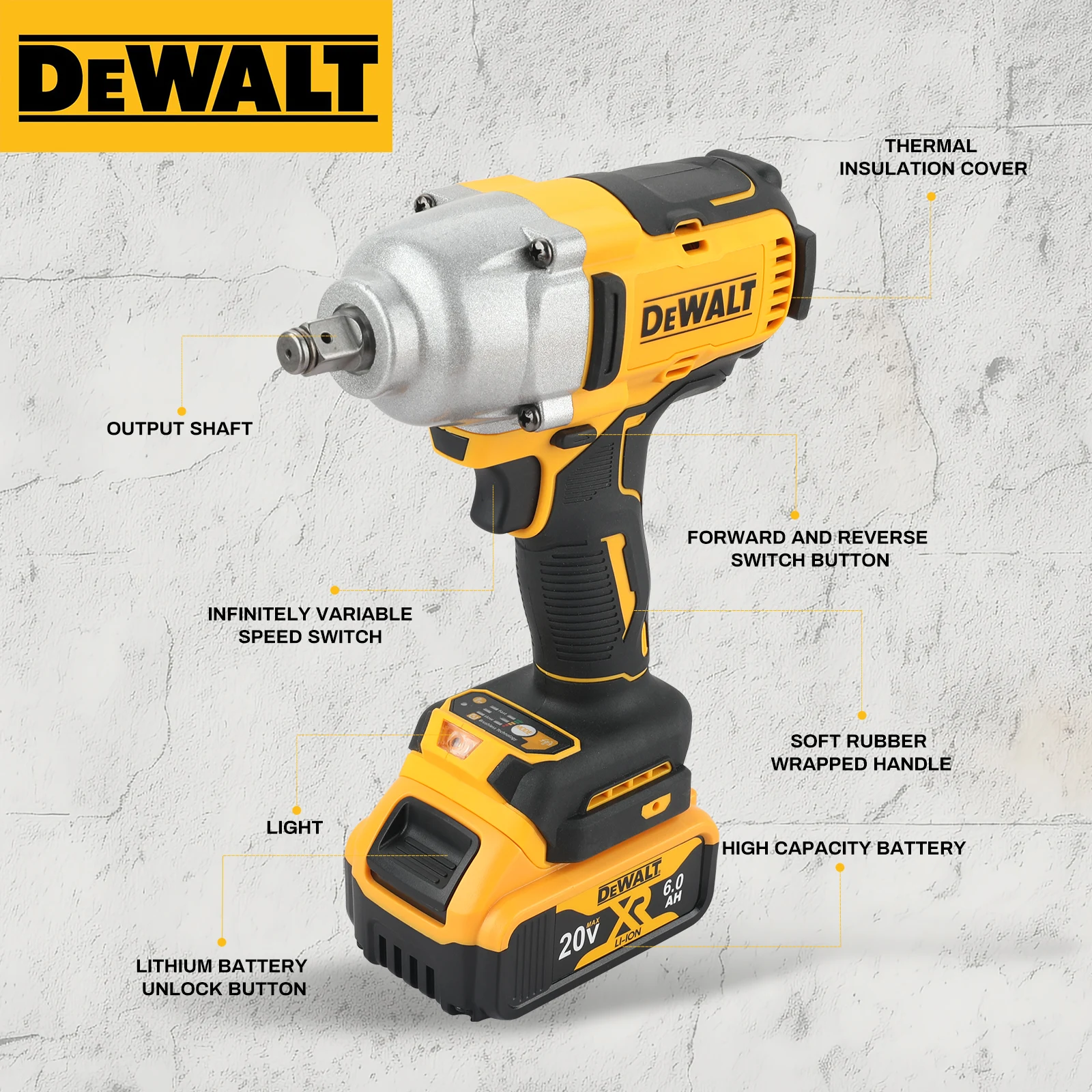 Brushless Impact Wrench 20V - مفتاح ربط كهربائي لاسلكي عالي العزم