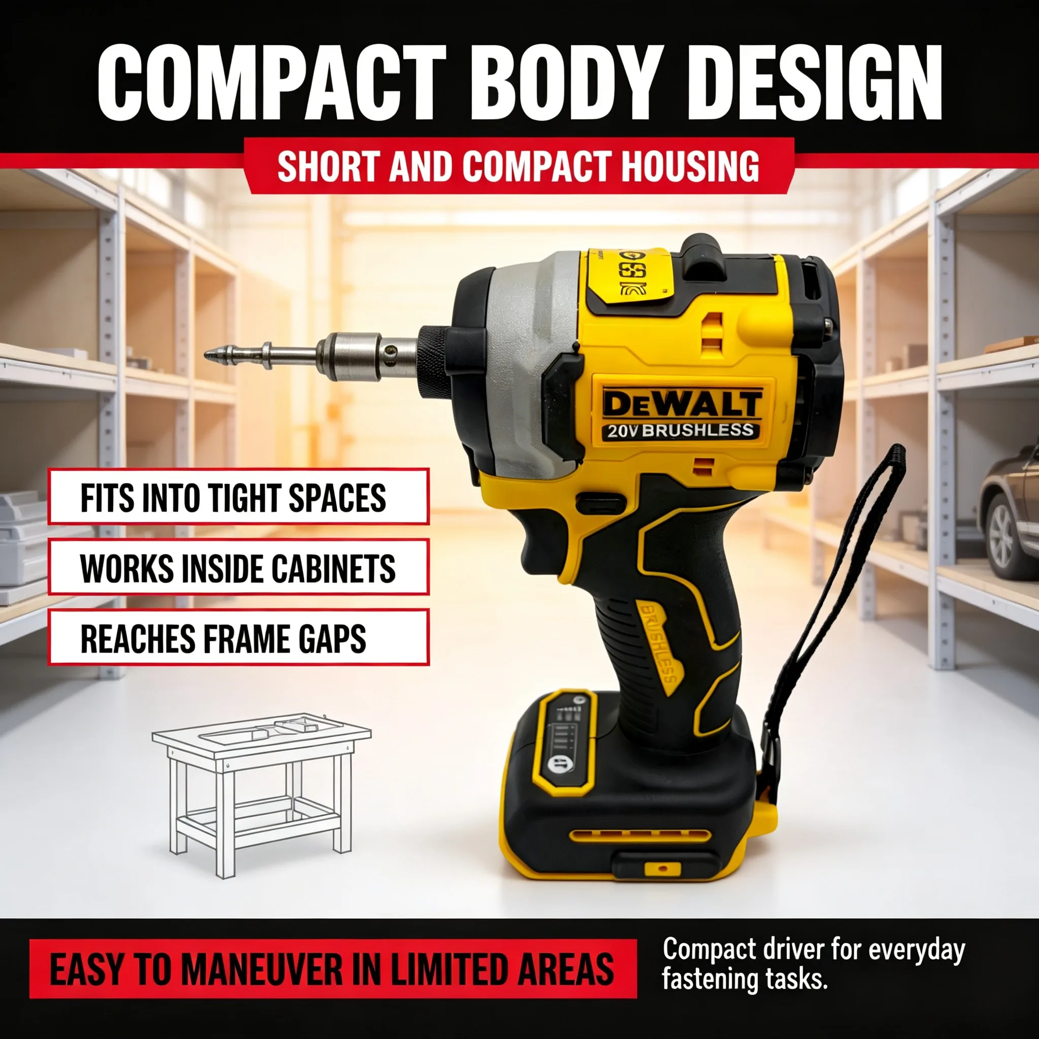 Cordless Impact Driver 1/4 Hex - مفك براغي كهربائي عالي العزم من