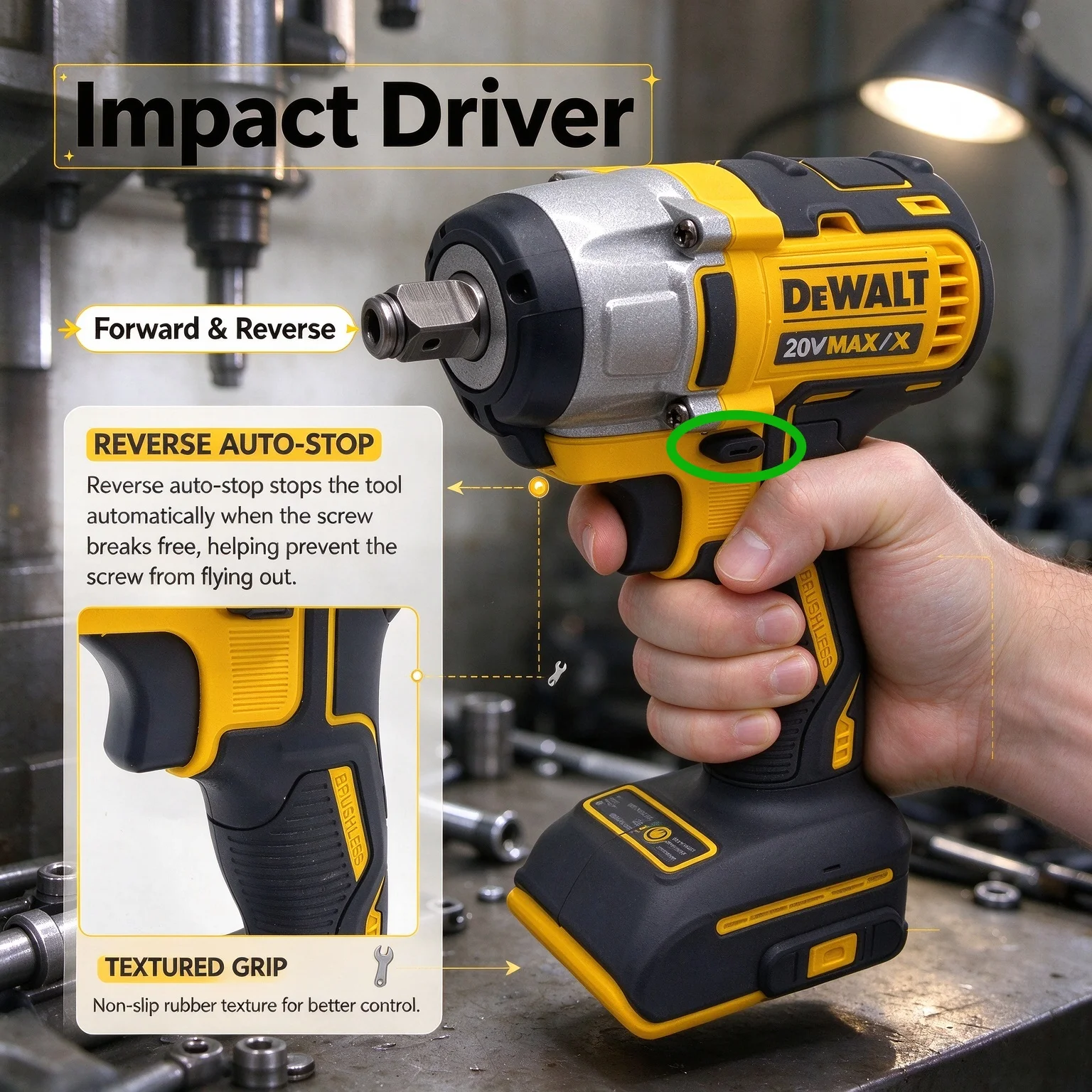 Brushless Impact Wrench 20V - مفتاح ربط كهربائي DEWALT DCF880 ببطارية
