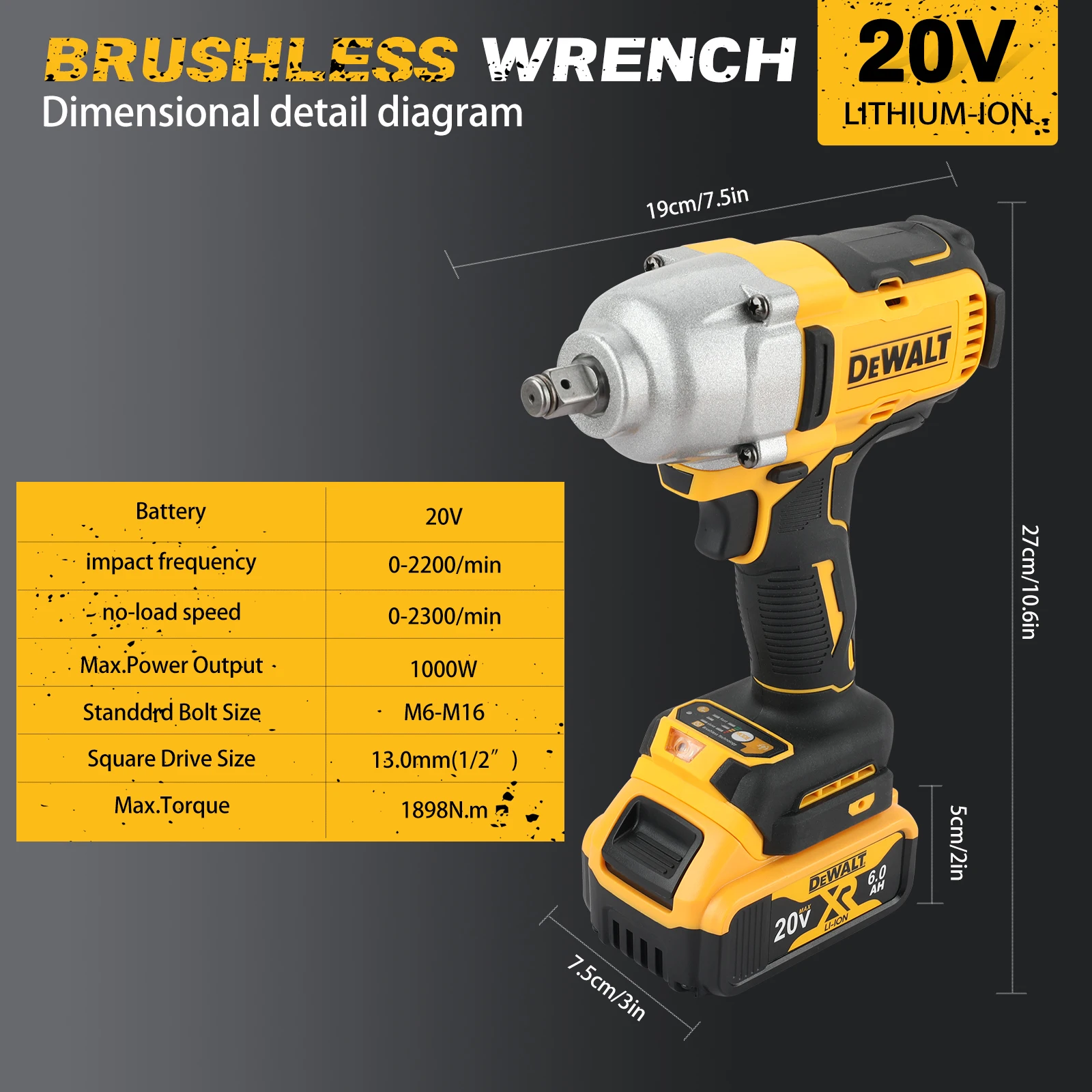 Impact Wrench Hog Ring Anvil - مفتاح ربط كهربائي لاسلكي DEWALT DCF900B