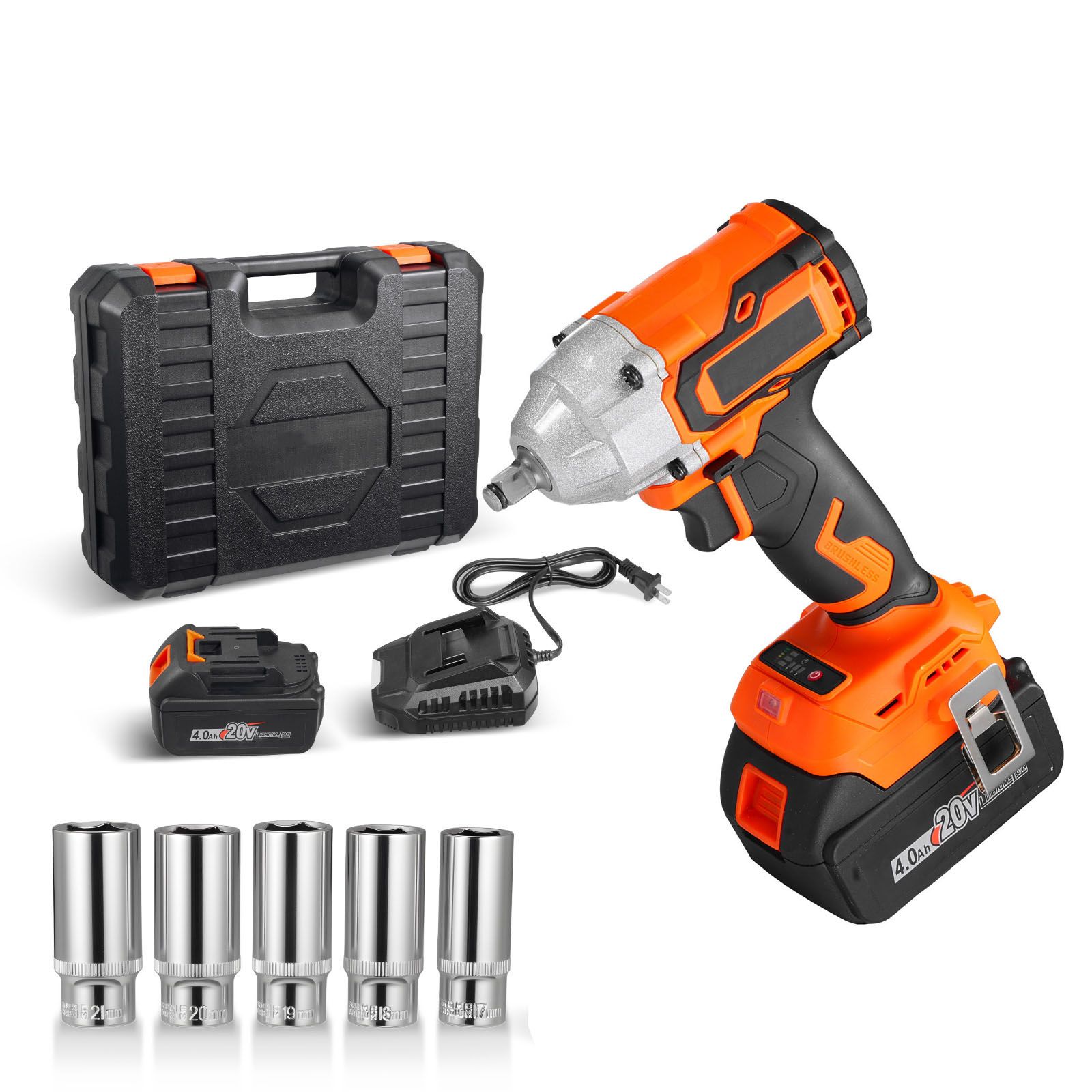 Impact Wrench Battery 4Ah - مفتاح ربط كهربائي لاسلكي عالي العزم،