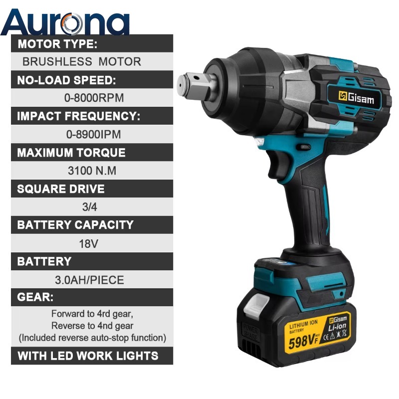 Impact Wrench 3/4 Inch High Torque - 【ذكي】 مفتاح ربط كهربائي عالي العزم