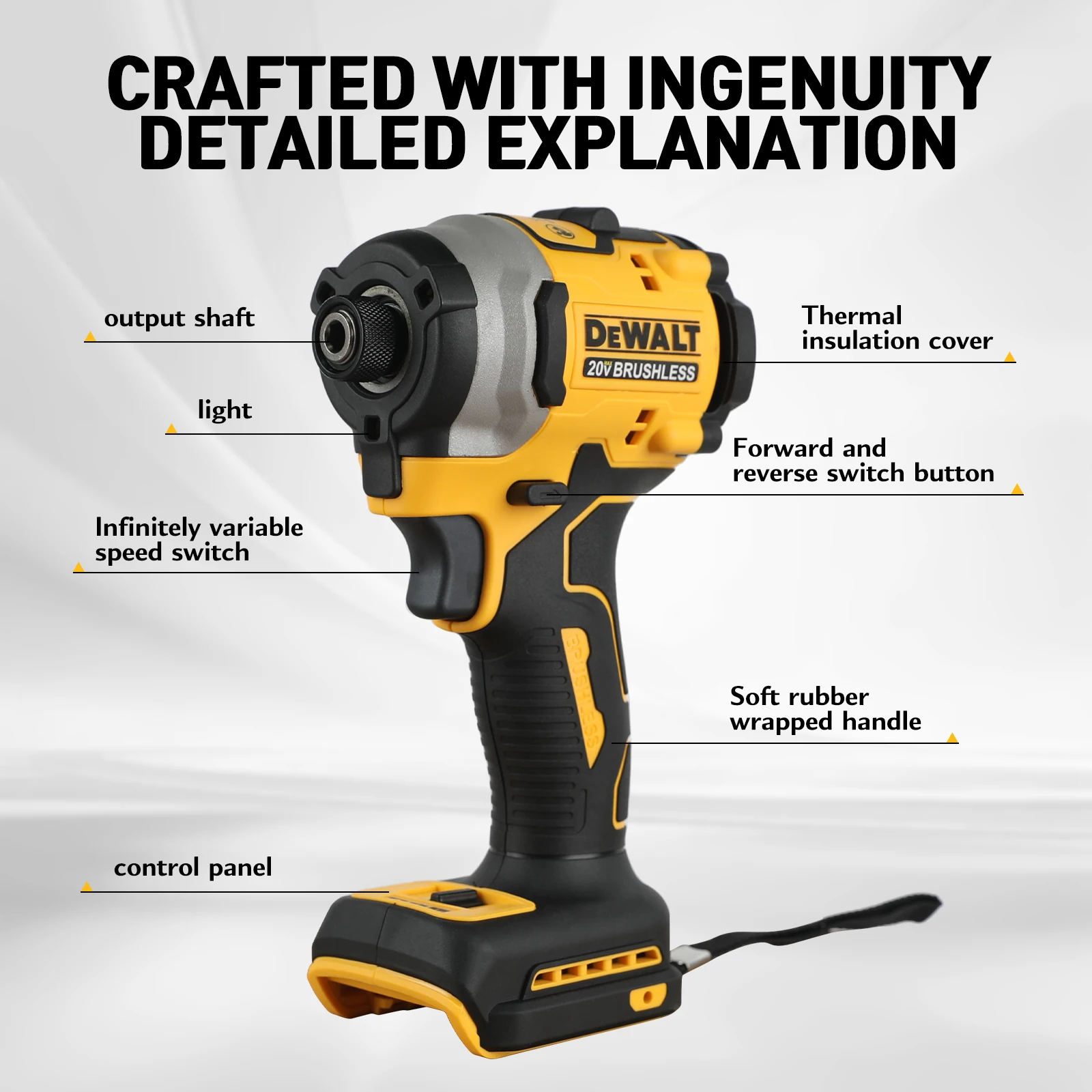 Cordless Impact Driver 1/4 Hex - مفك براغي كهربائي DEWALT DCF850B 20V