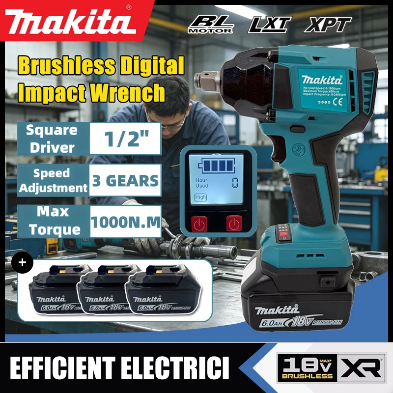 Impact Wrench Digital Torque - مفتاح ربط كهربائي لاسلكي من ماكيتا