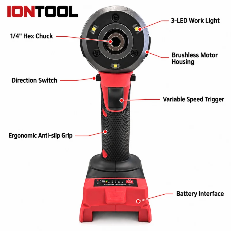 مفك براغي كهربائي لاسلكي IONTO - مراجعة Cordless Impact Driver 1/4 Hex وسعره
