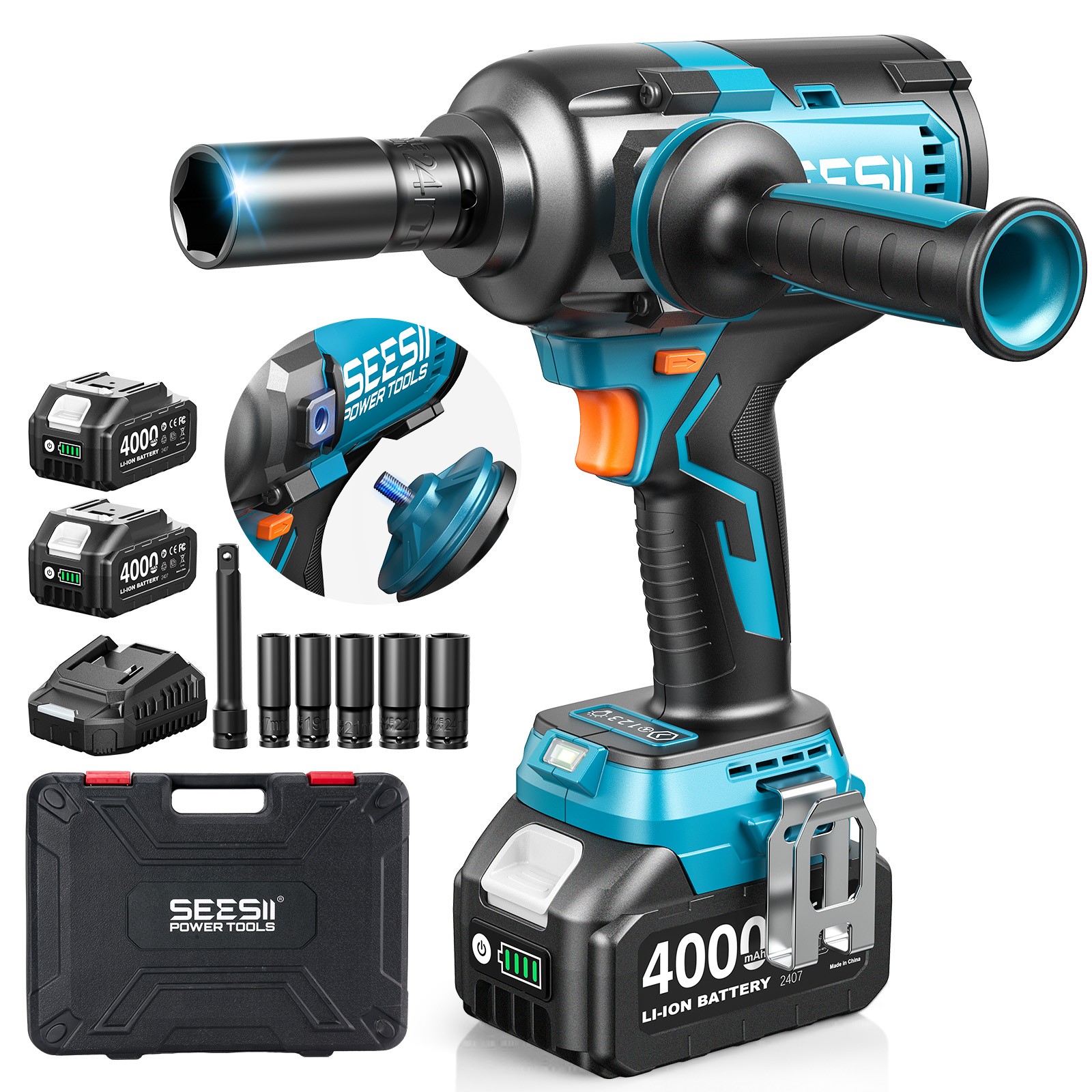مفتاح ربط كهربائي لاسلكي SEESI - مراجعة Impact Wrench Digital Torque وسعره