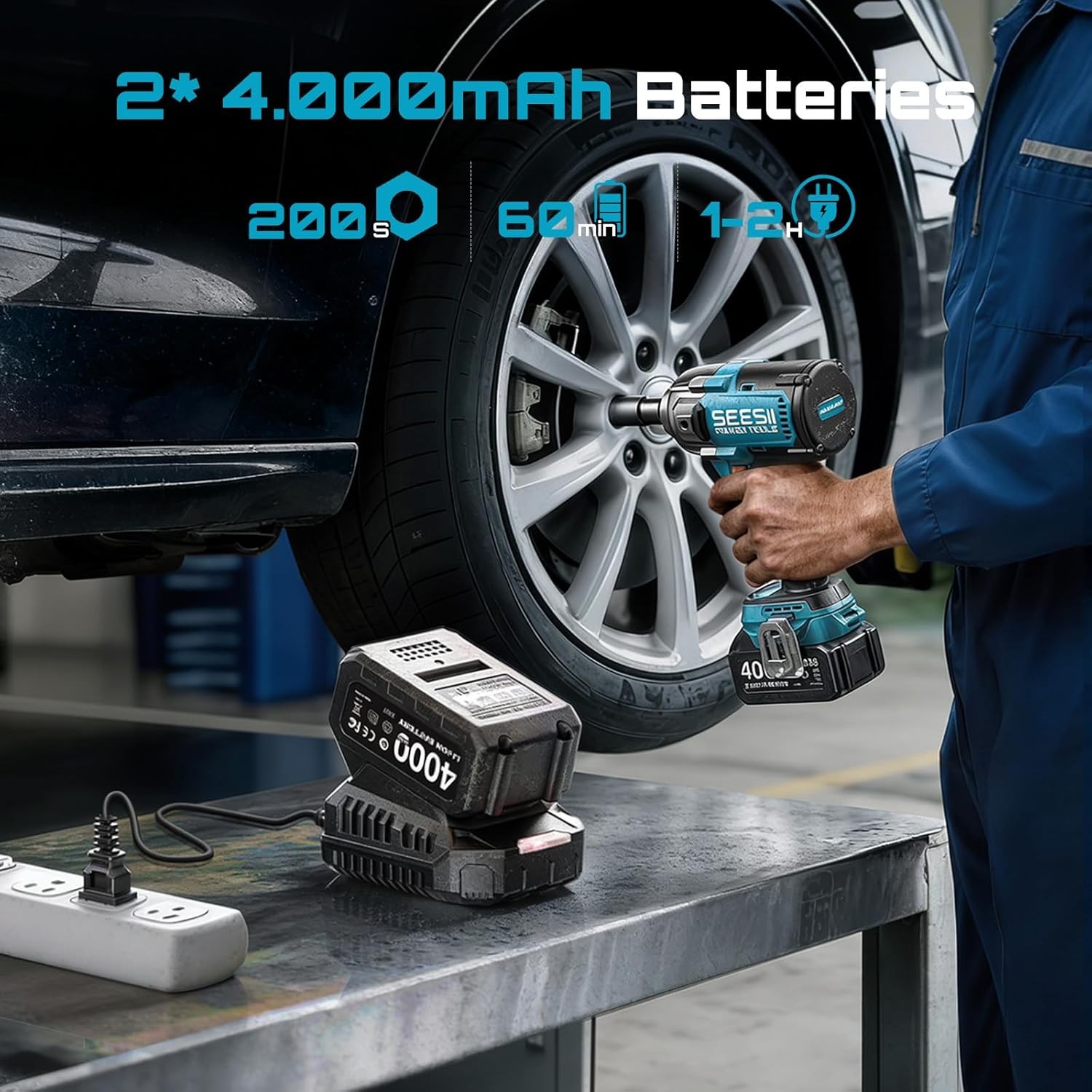 مفتاح ربط كهربائي لاسلكي SEESI - مراجعة Impact Wrench Digital Torque وسعره