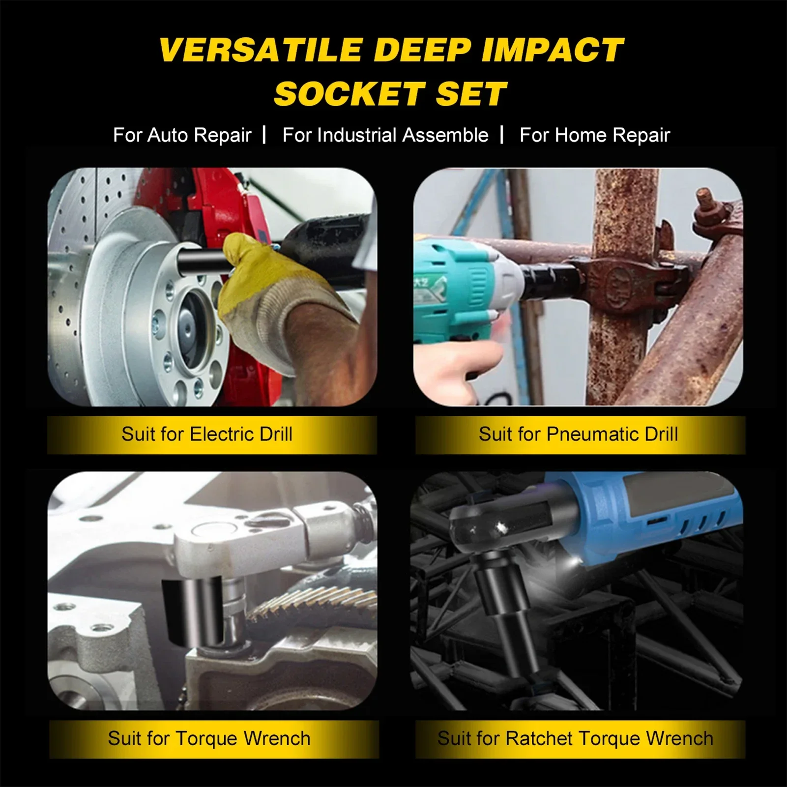 مجموعة مكونة من 10 قطع من مفات - مراجعة Impact Wrench Socket Set Deep وسعره
