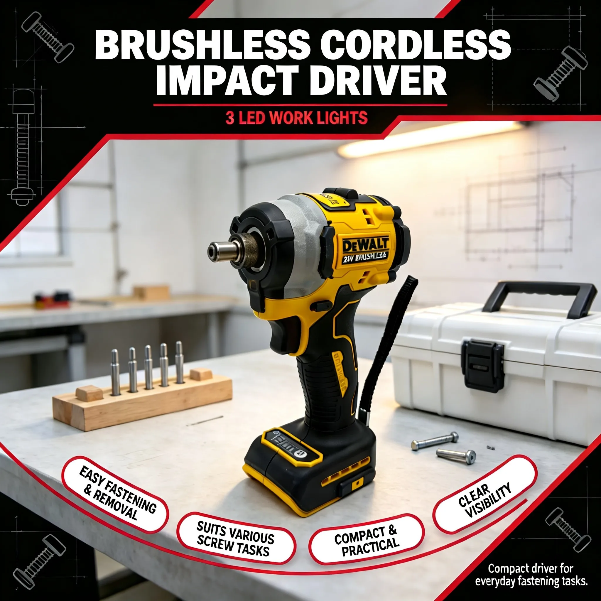 مفك براغي كهربائي عالي العزم م - مراجعة Cordless Impact Driver 1/4 Hex وسعره