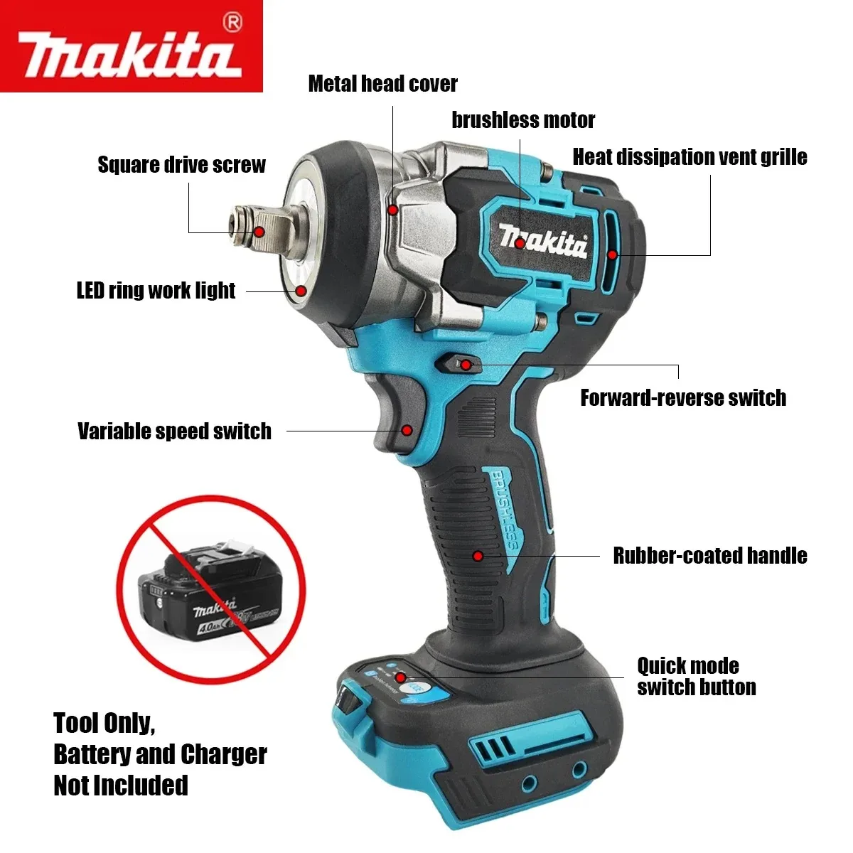 مفتاح ربط كهربائي لاسلكي بدون  - مراجعة Electric Impact Wrench 800Nm وسعره