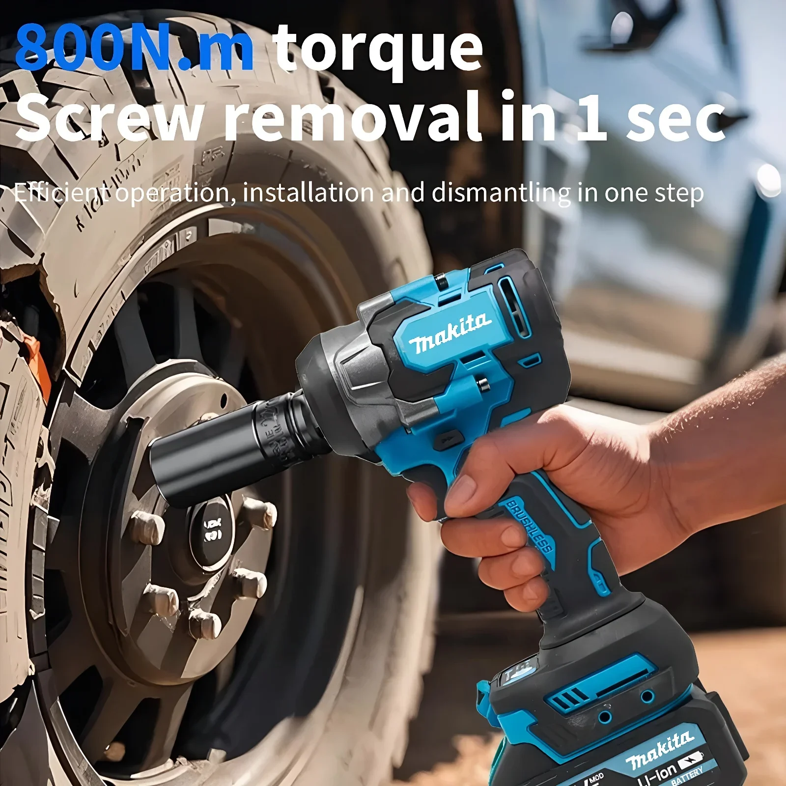 مفتاح ربط كهربائي لاسلكي بدون  - مراجعة Electric Impact Wrench 800Nm وسعره