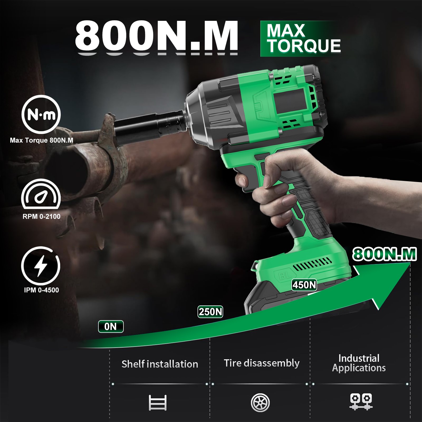 3 1/2 20 فولت الصناعية الصف ال - مراجعة Electric Impact Wrench 800Nm وسعره