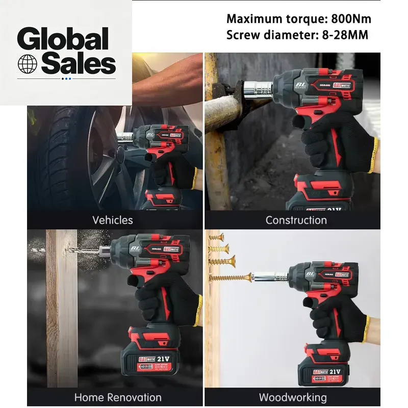 مفتاح ربط صناعي لاسلكي GATmati - مراجعة Electric Impact Wrench 800Nm وسعره