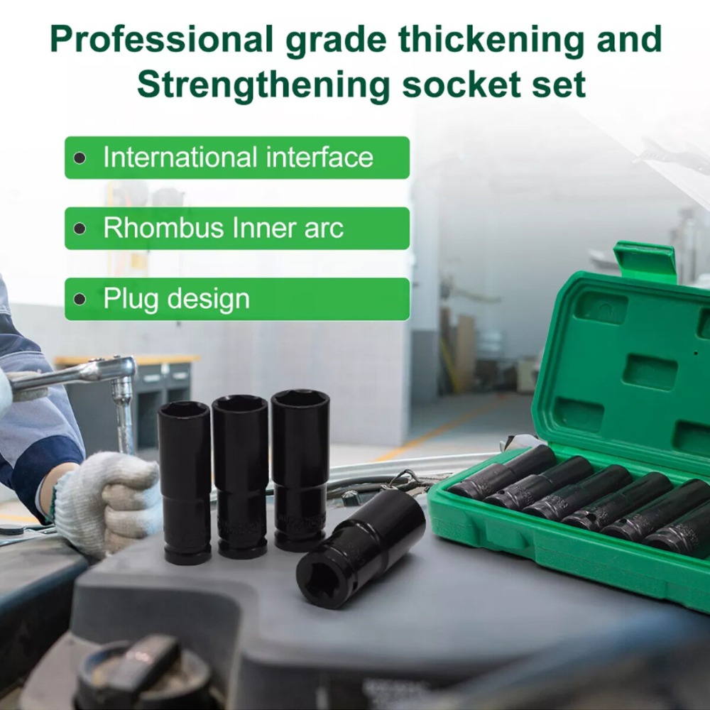 1/2 بوصة محرك 6 نقطة مقبس التص - مراجعة Impact Wrench Socket Set Deep وسعره