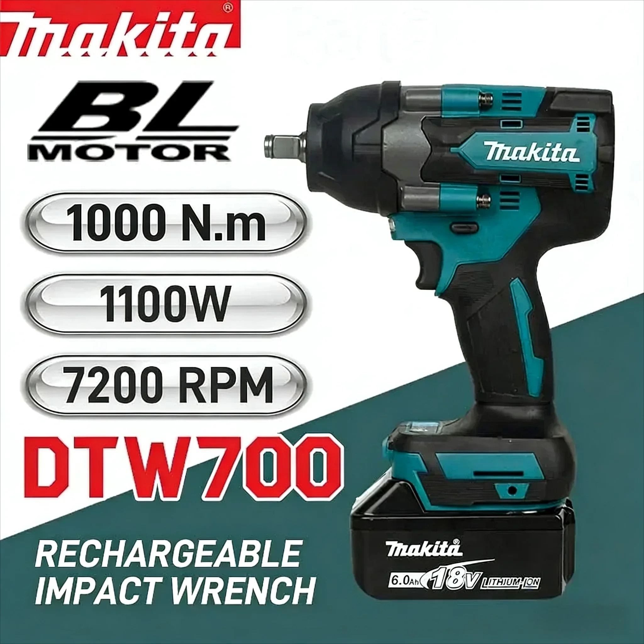 مفتاح ربط صدمي لاسلكي ماكيتا D - مراجعة Cordless Impact Wrench 1/2 Inch 1000Nm وسعره