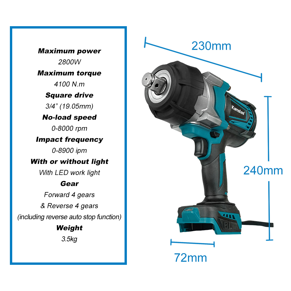 كامولي 4100 ن. مفتاح ربط كهربا - مراجعة Impact Wrench 3/4 Inch High Torque وسعره