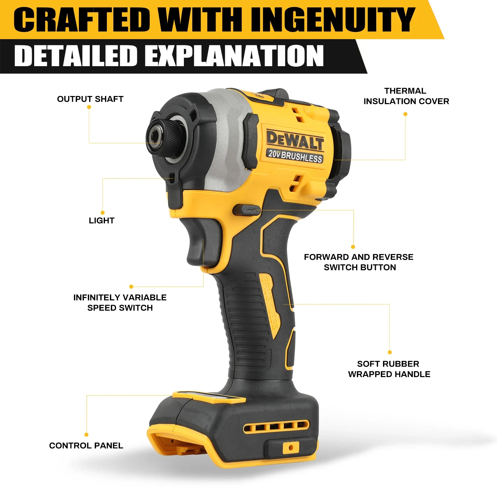طقم أدوات ديوالت اللاسلكية 20  - مراجعة Brushless Impact Wrench 20V وسعره