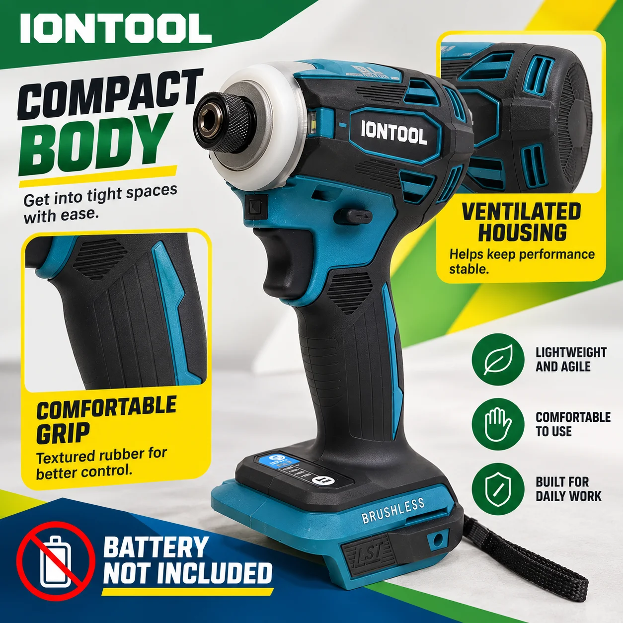 أيون تول DTD172، مفك براغي كهر - مراجعة Cordless Impact Driver 1/4 Hex وسعره